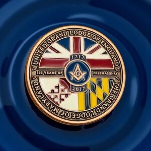 Masonic Challenge Coin 300th Anniversary United Grand Lodges England & Maryland